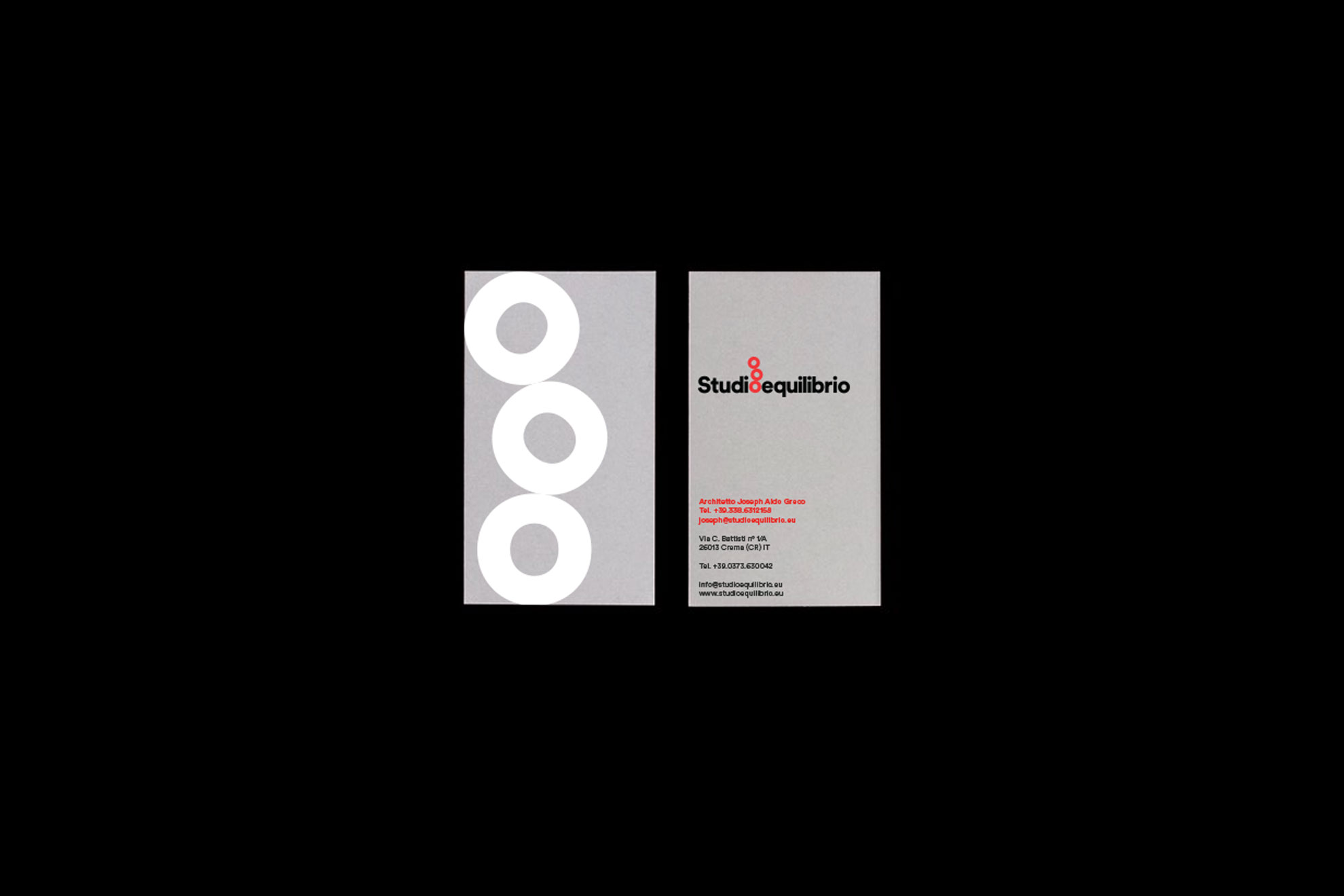 Biglietti da visita Studioequilibrio, graphic design a Crema