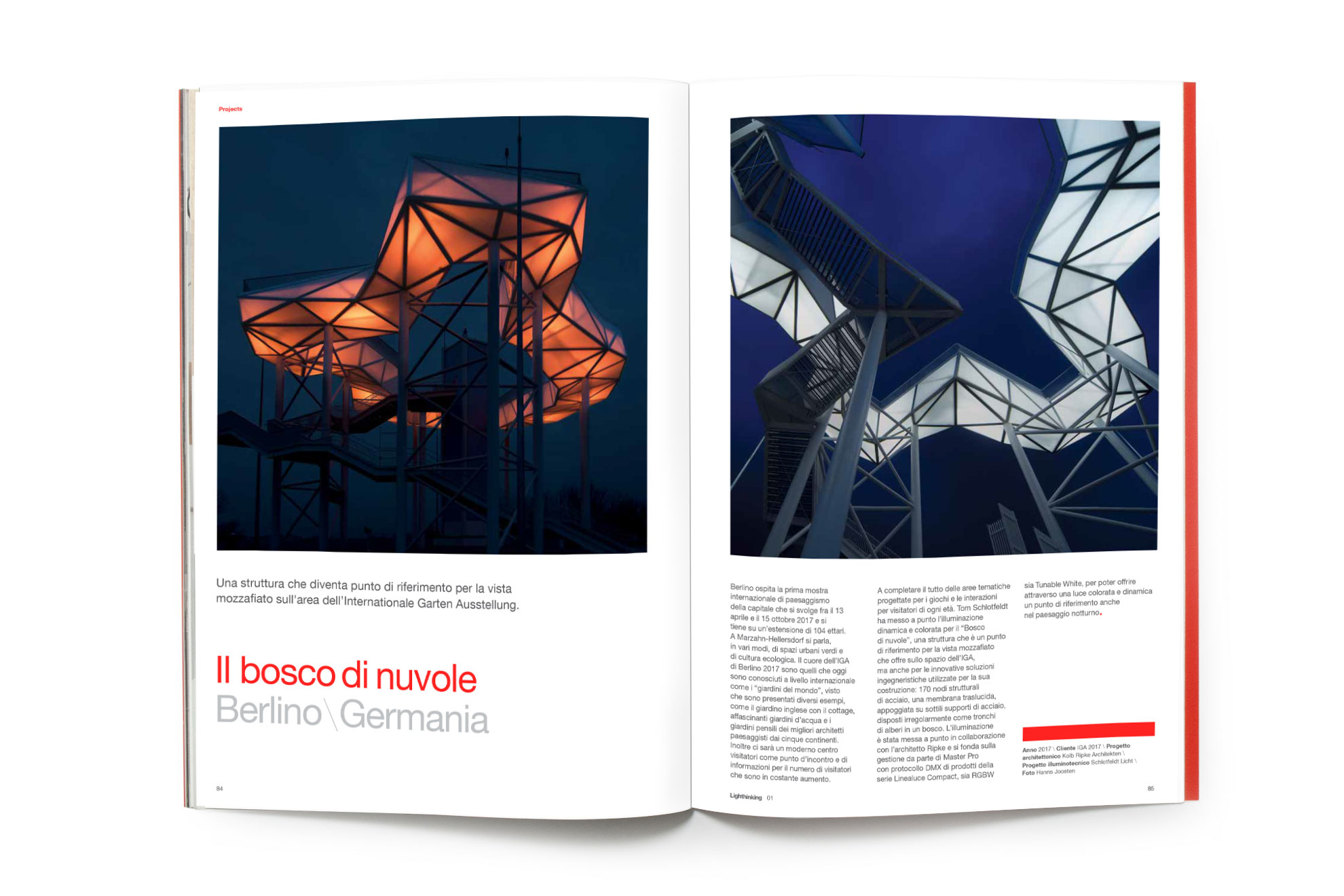 Interno Lighthinking, rivista aziendale iGuzzini