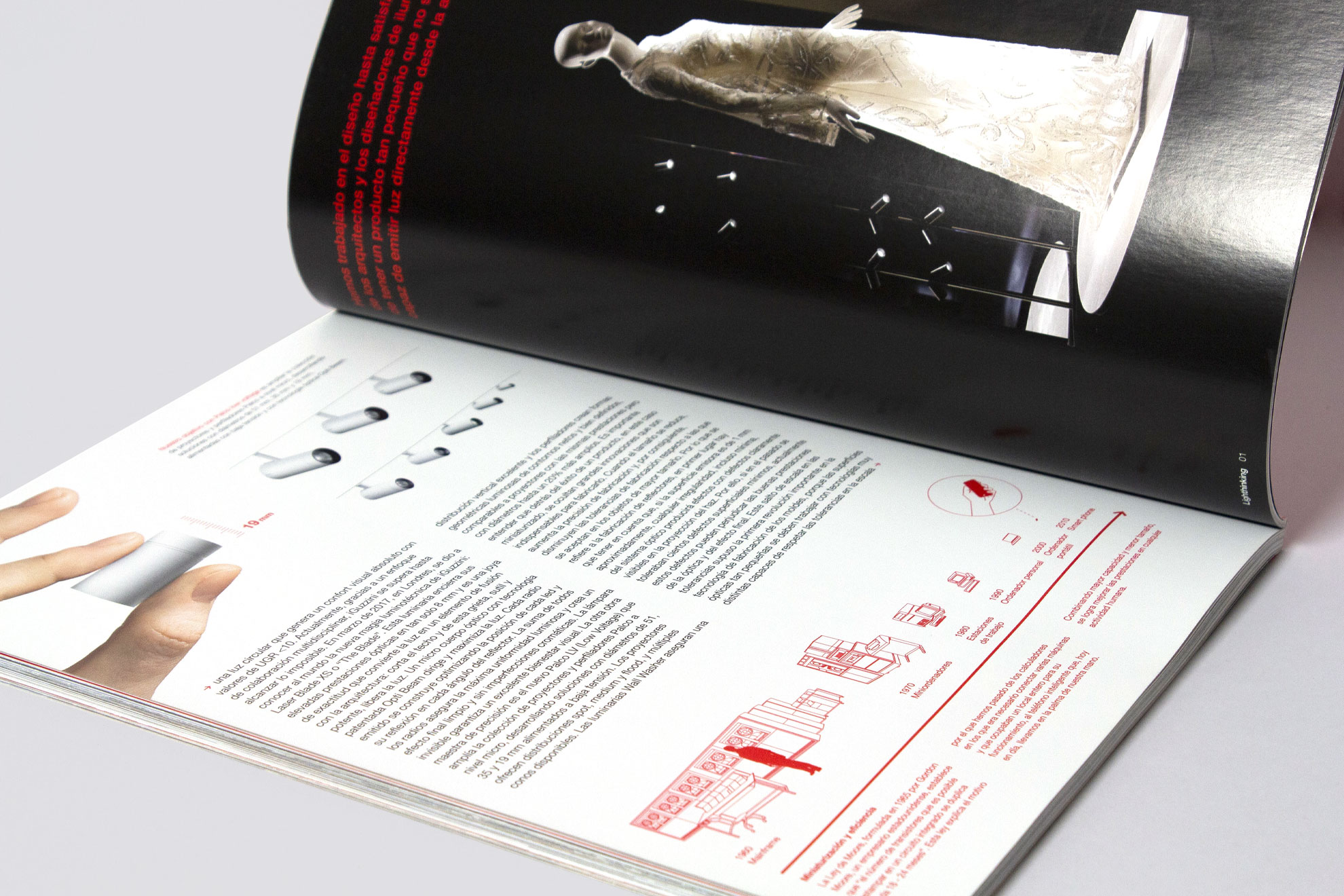 Interno Lighthinking, rivista aziendale iGuzzini